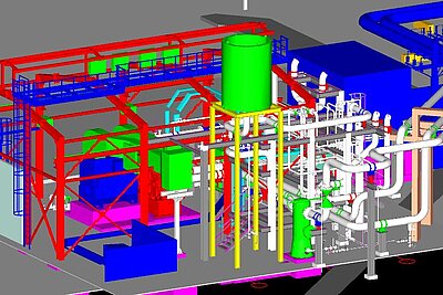 3D Rendering einer Gegendruckturbine