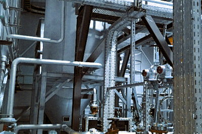 Innenansicht einer Flusswasseraufbereitungsanlage