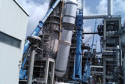 Einhub der Hauptkolonne in eine FCC-Anlage